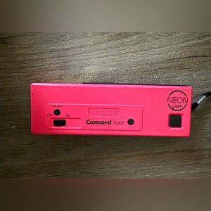 VINTAGE pink Concord 110 Ef Neon Lites Film Camera
